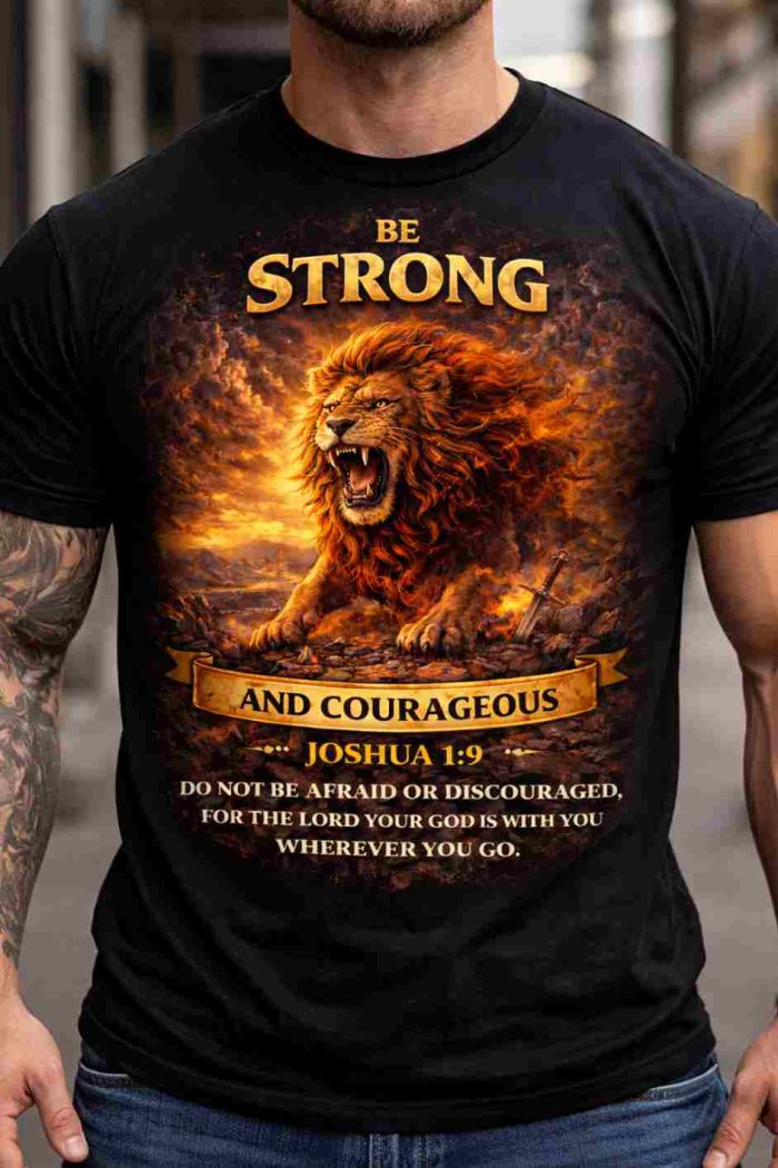 Be Strong and Courageous – Joshua 1:9 Tee - Image 2