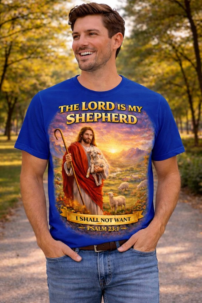 The Lord Is My Shepherd – Psalm 23:1 T-Shirt - Image 4