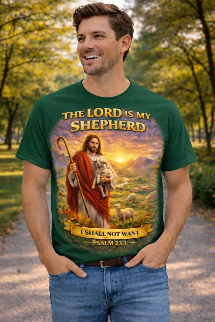 The Lord Is My Shepherd – Psalm 23:1 T-Shirt - Image 3
