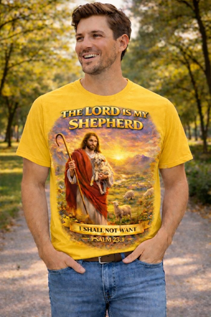 The Lord Is My Shepherd – Psalm 23:1 T-Shirt - Image 5