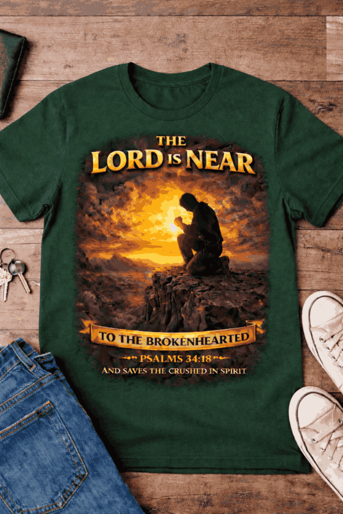 The Lord Is Near – Psalm 34:18 Tee - Image 2
