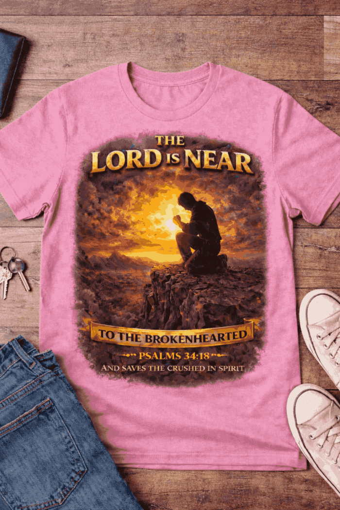 The Lord Is Near – Psalm 34:18 Tee - Image 5