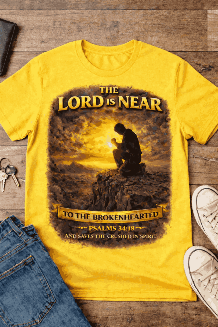 The Lord Is Near – Psalm 34:18 Tee - Image 4